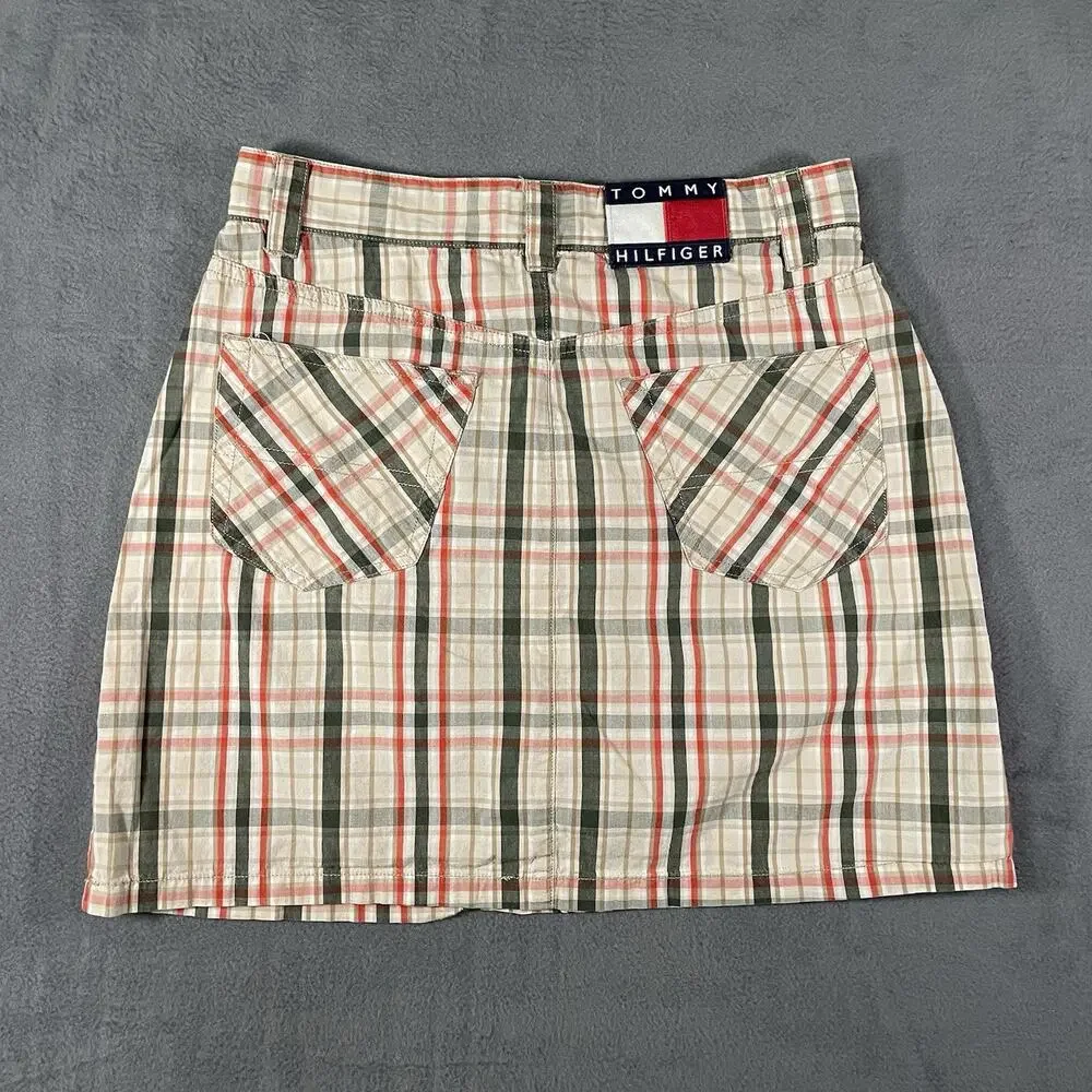 Tommy Hilfiger Plaid Mini Skirt Women’s Size 3 Cotton Y2K 90s Classic